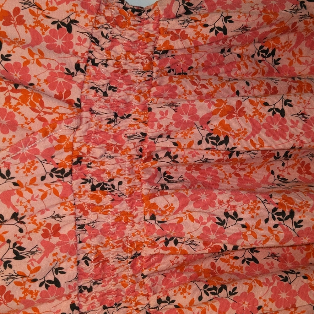 Lands End Girls Size 10 Floral Print 100% Cotton Tagless Neck One Piece Dress - Picture 4 of 7
